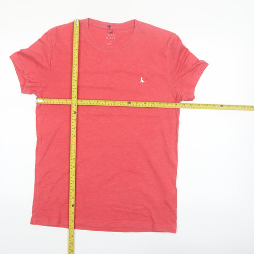 Jack Wills Mens Red Crew Neck Short Sleeve T-Shirt XS Classic Fit