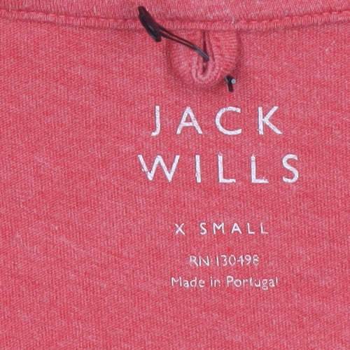 Jack Wills Mens Red Crew Neck Short Sleeve T-Shirt XS Classic Fit