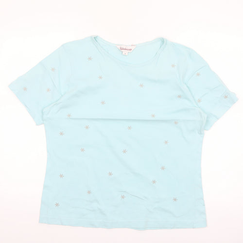 Kaleidoscope Women’s Blue Embroidered Cotton T-Shirt Size 14