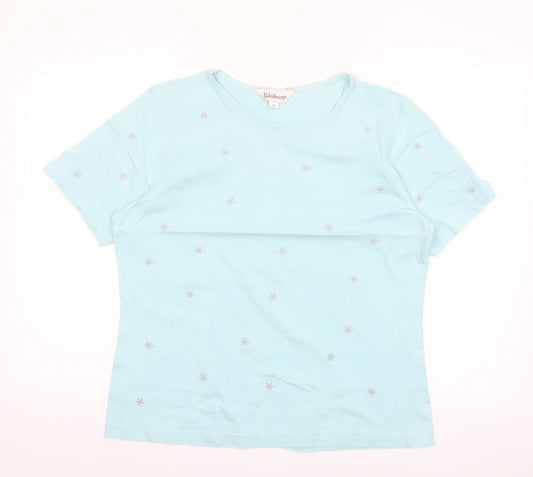 Kaleidoscope Women’s Blue Embroidered Cotton T-Shirt Size 14