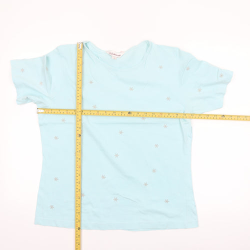 Kaleidoscope Women’s Blue Embroidered Cotton T-Shirt Size 14