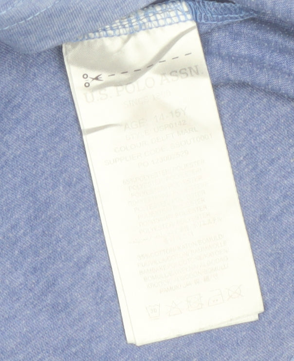 U.S. Polo Assn. Boys Blue Graphic Logo T-Shirt 14-15 Years