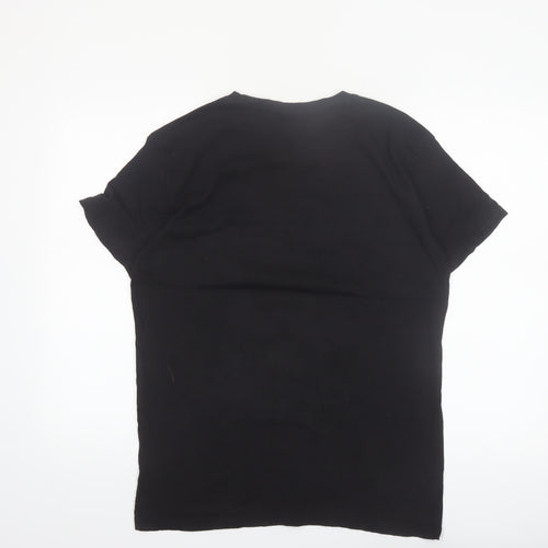 Peanuts Men's Black Snoopy Virtual Reality Graphic T-Shirt L