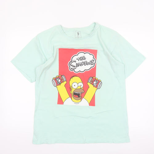 Free Authority Men's Green Homer Simpson The Simpsons Graphic T-Shirt M