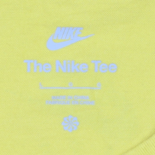 Nike Men's Yellow Graphic Air Regular Fit Cotton T-Shirt L