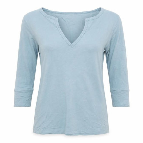 Whistles Women Blue V-Neck 3/4 Sleeve Basic Jersey Top Size 12