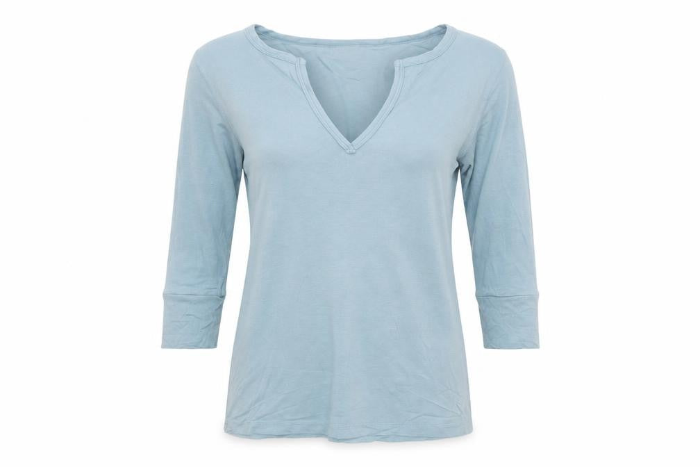 Whistles Women Blue V-Neck 3/4 Sleeve Basic Jersey Top Size 12