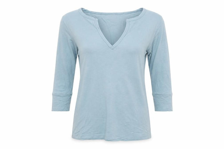 Whistles Women Blue V-Neck 3/4 Sleeve Basic Jersey Top Size 12