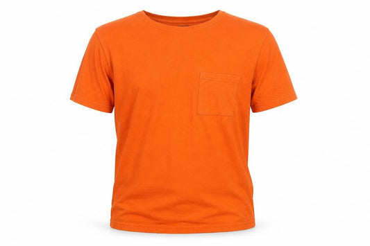 Front view of Jacamo Men's Orange Cotton Crew Neck Short Sleeve T-Shirt M