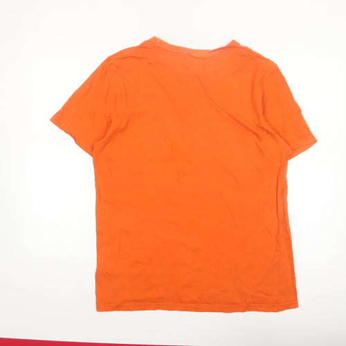 Jacamo Men's Orange Cotton Crew Neck Short Sleeve T-Shirt M