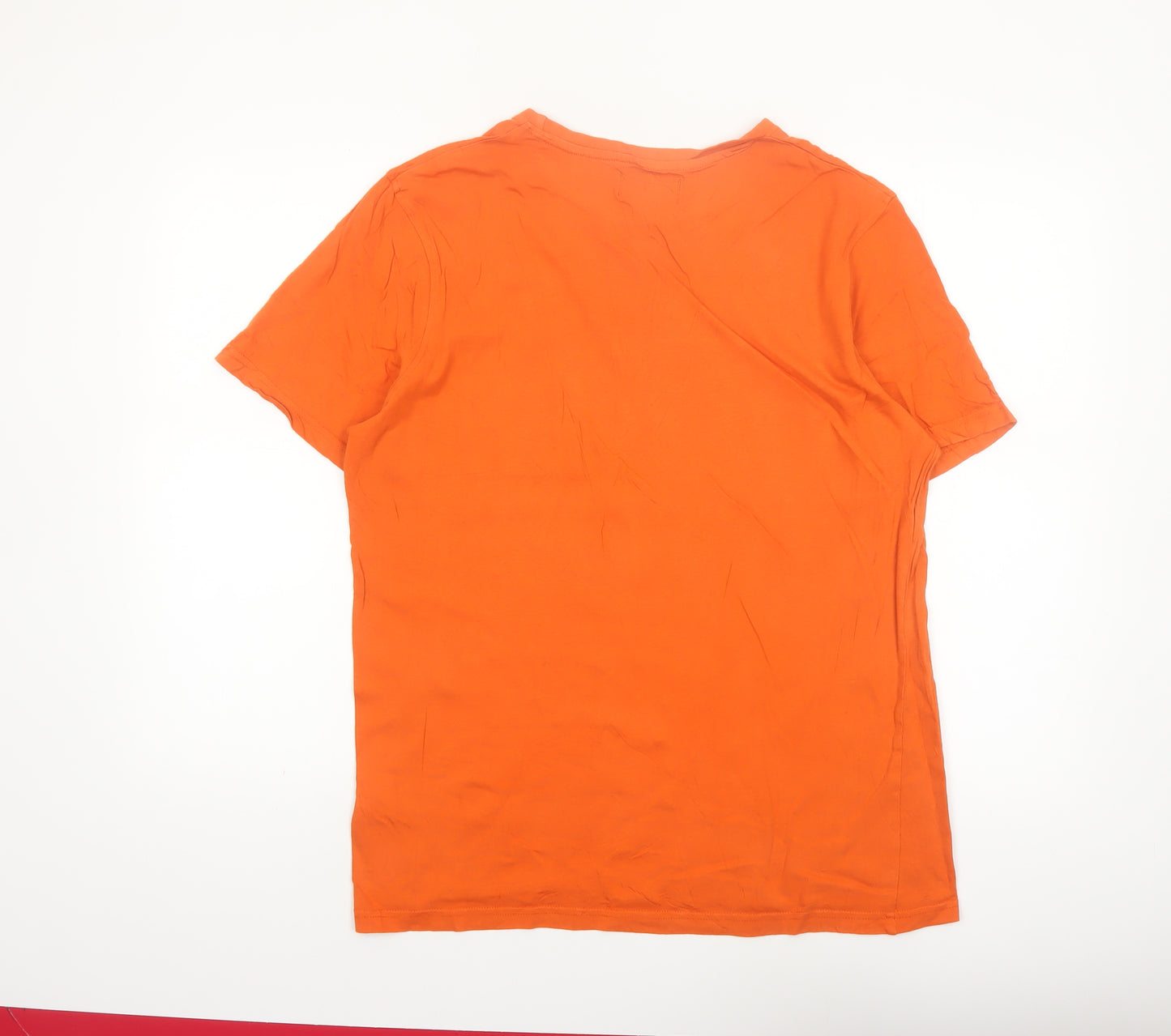 Jacamo Men's Orange Cotton Crew Neck Short Sleeve T-Shirt M