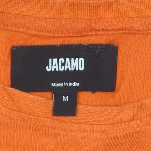 Jacamo Men's Orange Cotton Crew Neck Short Sleeve T-Shirt M