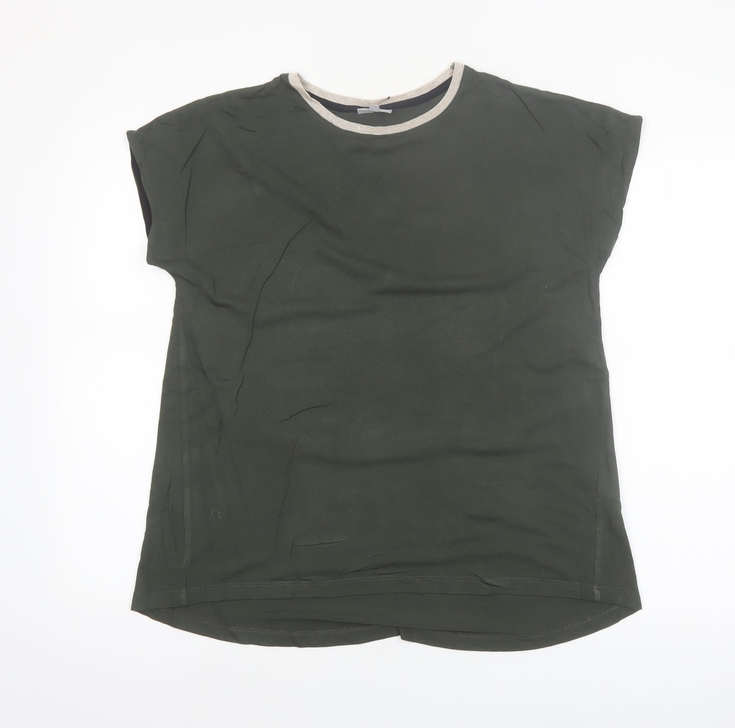 Oliver Bonas Women's Green Size 10 Short Sleeve Basic T-Shirt