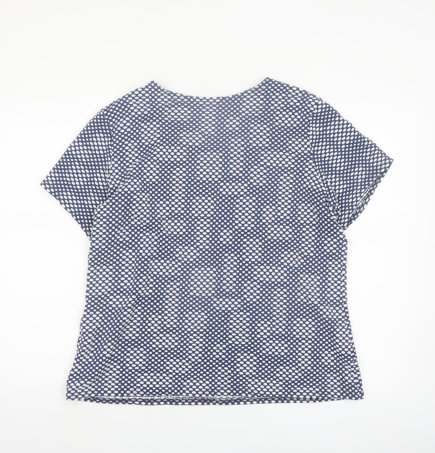 Kate Lilly Womens Blue Geometric Jersey T-Shirt Size 22