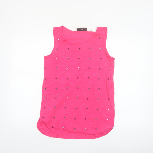Next Women's Pink Studded Sleeveless Tank Top Size 10