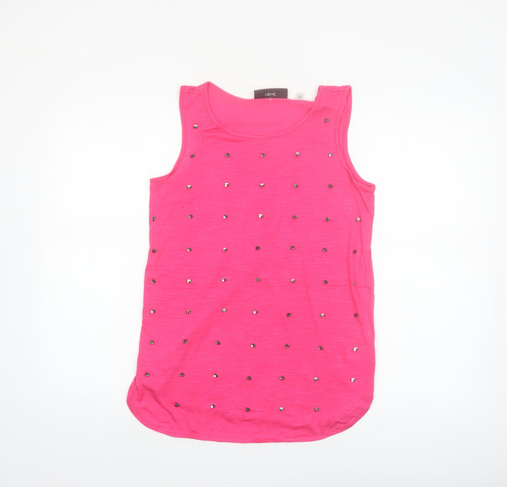 Next Women's Pink Studded Sleeveless Tank Top Size 10