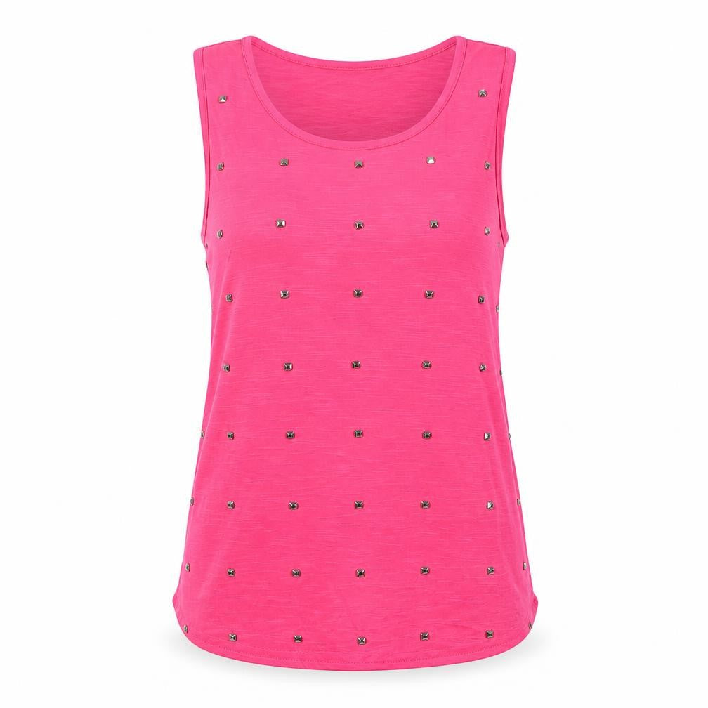 Front view of Next Women's Pink Studded Sleeveless Tank Top, size 10