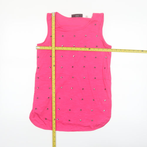 Next Women's Pink Studded Sleeveless Tank Top Size 10