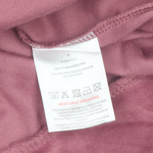 Brave Soul Women's Pink Lace Up Velvet Hoodie Size S