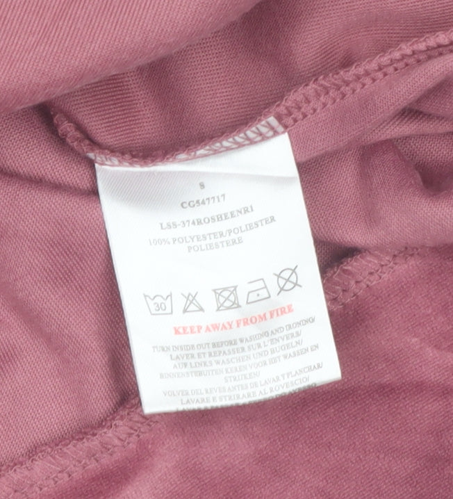 Brave Soul Women's Pink Lace Up Velvet Hoodie Size S