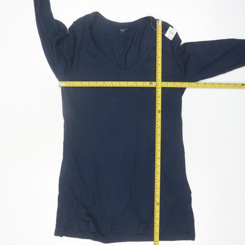 Gap Women's Blue Long Sleeve Scoop Neck Basic T-Shirt Size L