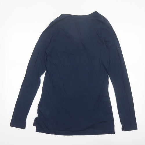 Gap Women's Blue Long Sleeve Scoop Neck Basic T-Shirt Size L
