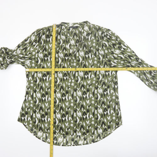 Miso Essentials Women's Green Animal Print Tunic Blouse Size 20