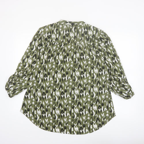 Miso Essentials Women's Green Animal Print Tunic Blouse Size 20