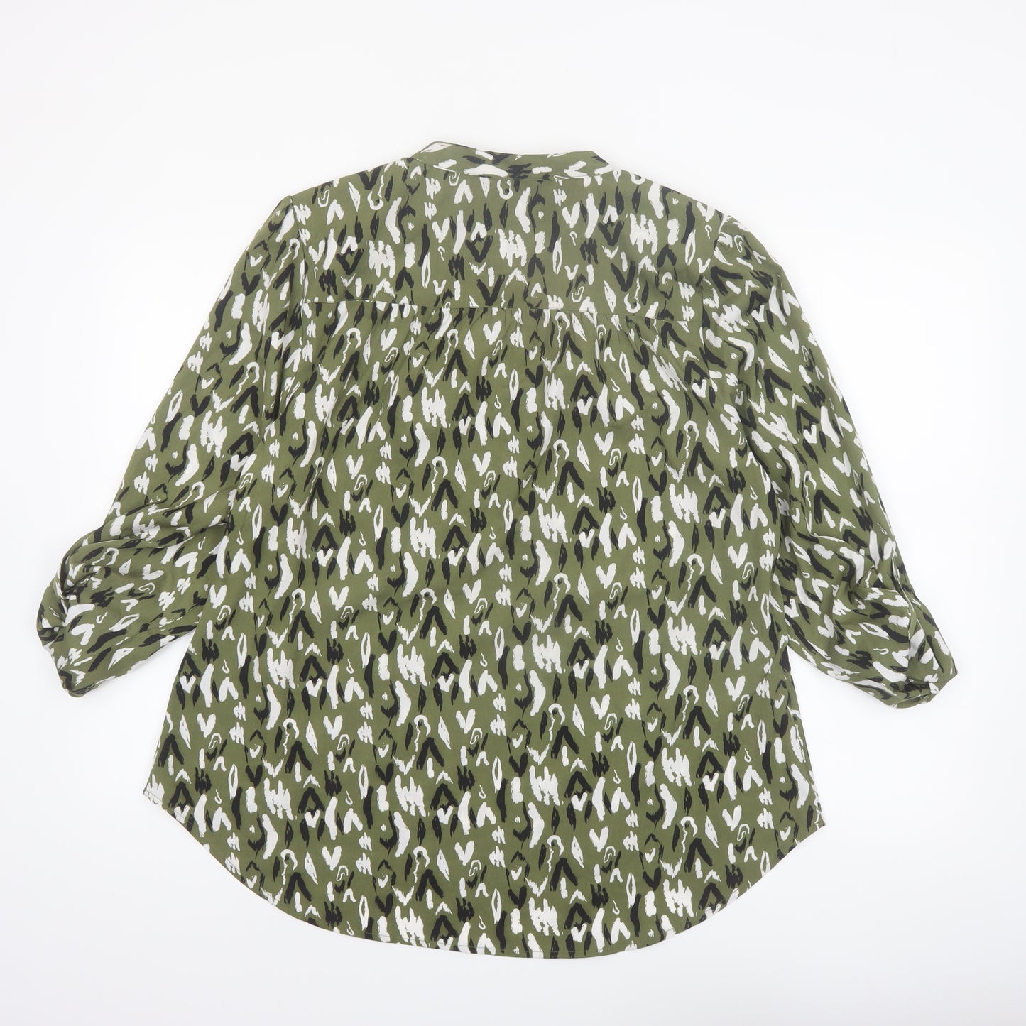 Miso Essentials Women's Green Animal Print Tunic Blouse Size 20