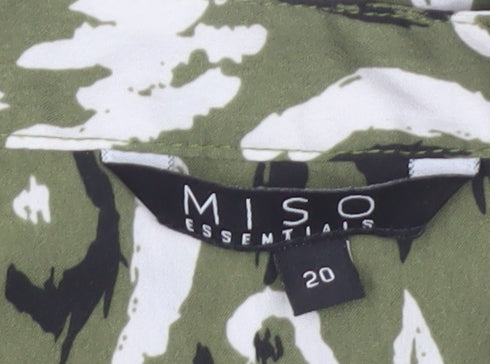 Miso Essentials Women's Green Animal Print Tunic Blouse Size 20