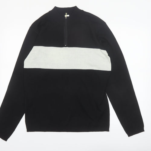 Crane Bike Men's Black Medium Half Zip Cycling Jumper