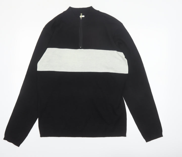 Crane Bike Men's Black Medium Half Zip Cycling Jumper