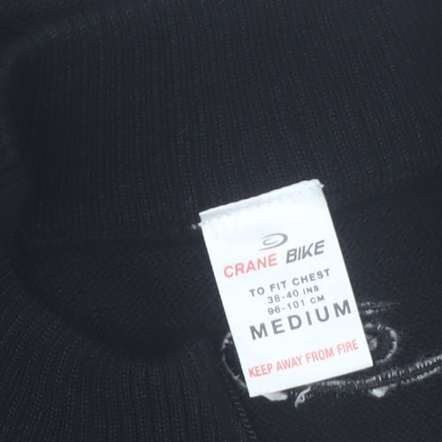 Crane Bike Men's Black Medium Half Zip Cycling Jumper