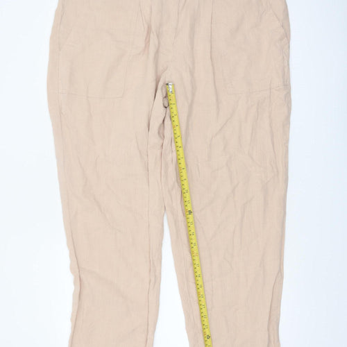 Marks and Spencer Women’s Beige Linen Blend Chino Trousers Size 20
