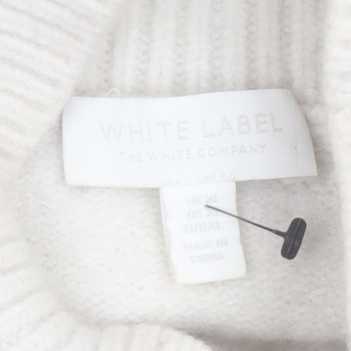 The White Company Women White Striped Roll Neck Jumper XL
