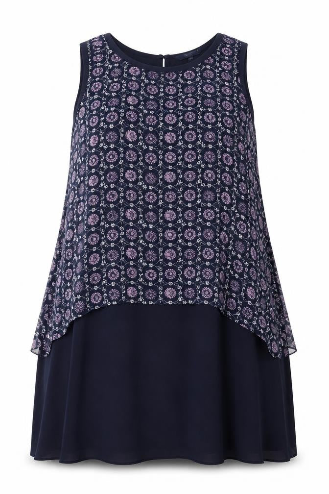 Next Women Blue Floral Sleeveless Shift Dress Size 22