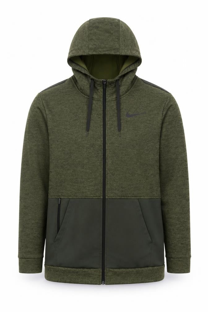 Nike Men's Green XL Therma-Fit Full Zip Sports Hoodie