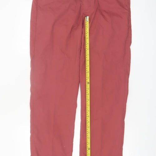 Marks and Spencer Blue Harbour Men's Red Chino Trousers 30x33 Regular Fit