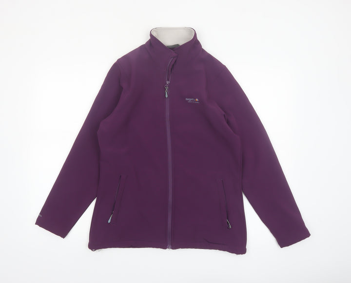 Regatta Women’s Purple Softshell Zip Jacket Size 12 Windproof Outdoor