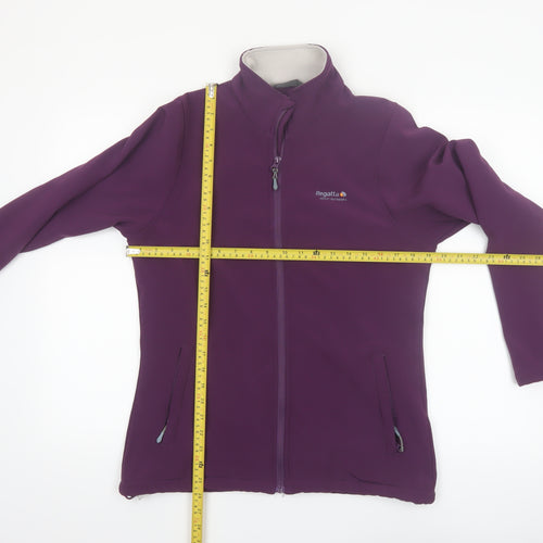 Regatta Women’s Purple Softshell Zip Jacket Size 12 Windproof Outdoor