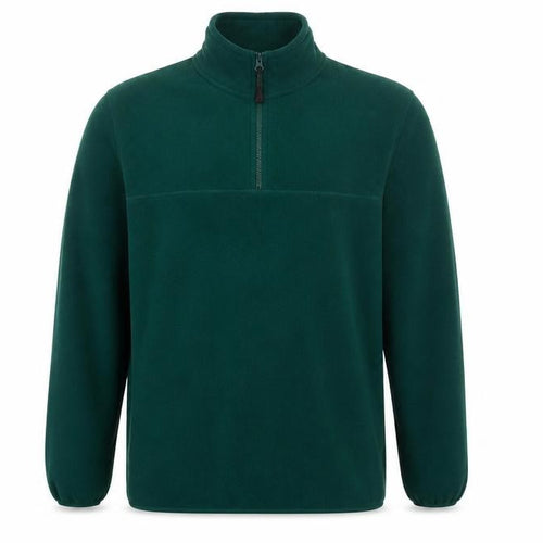 ASOS DESIGN Men's Green Fleece 1/4 Zip Pullover Sweatshirt L