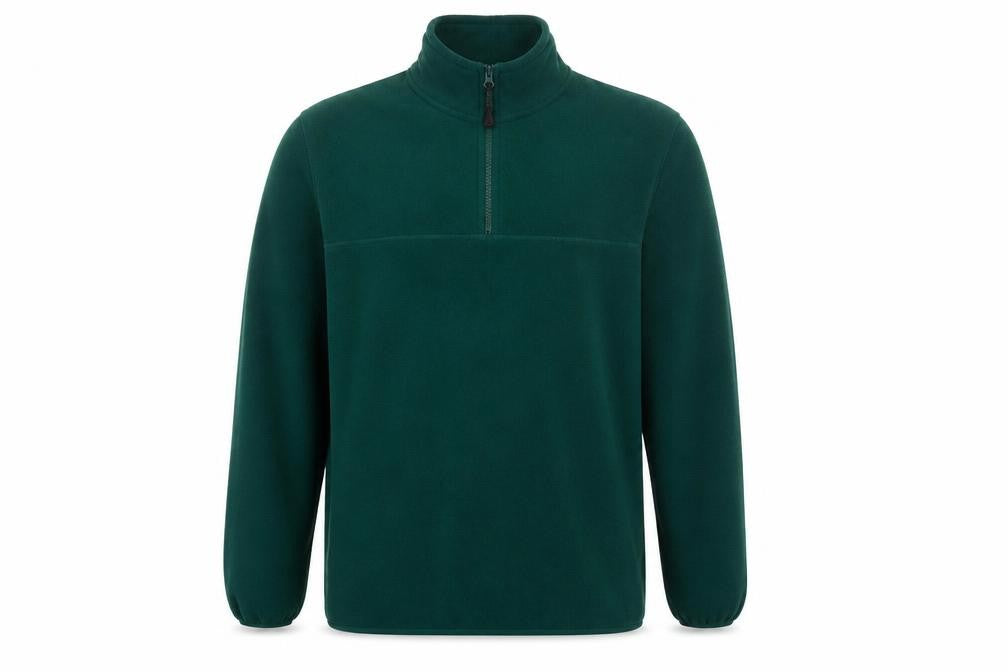ASOS DESIGN Men's Green Fleece 1/4 Zip Pullover Sweatshirt L