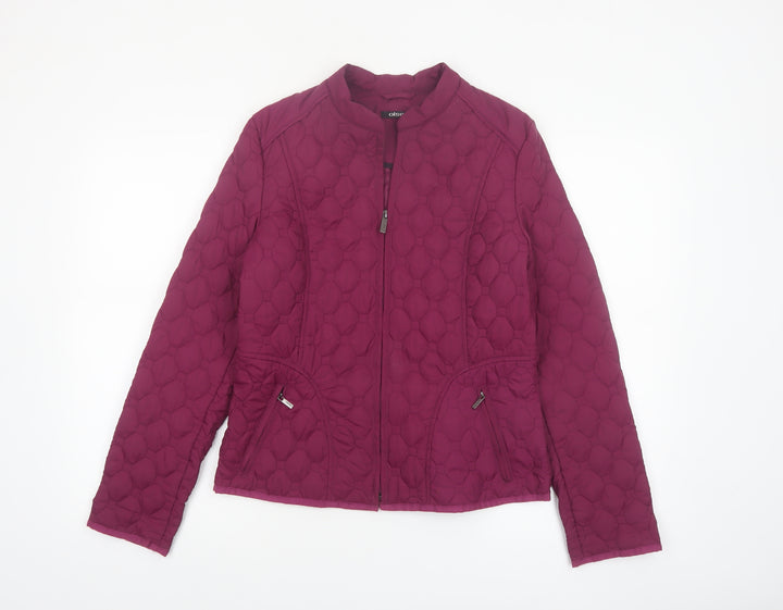 Olsen Women's Purple Quilted Polyester Jacket Size 12