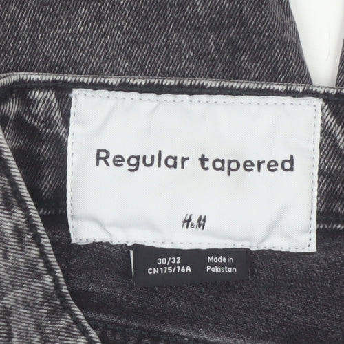 H&M Men's Grey Regular Tapered Denim Jeans 30W 32L