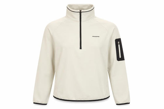 Front view of Craghoppers Women's Beige 1/2 Zip Pullover Softshell UK 12
