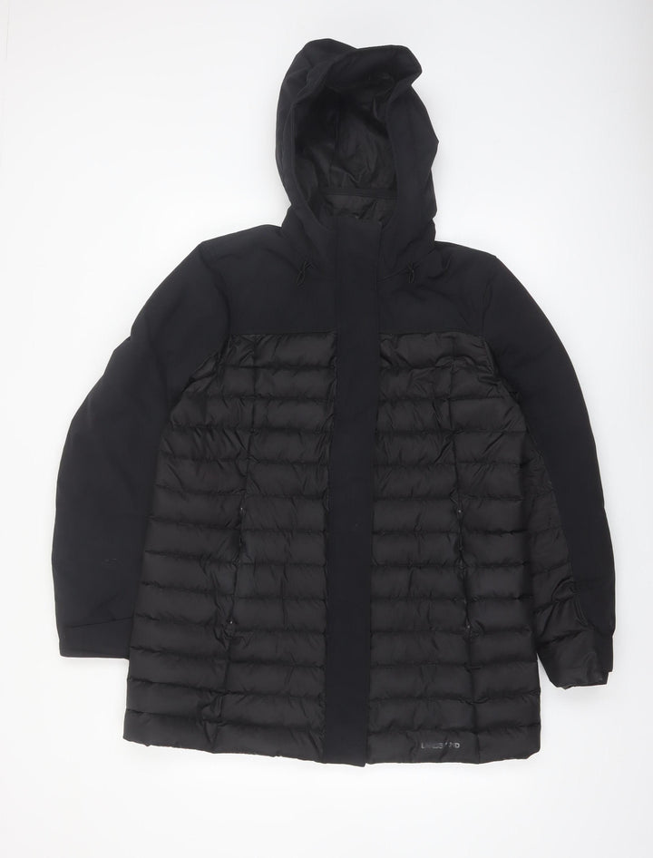 Lands' End Women's Black Petite M Hooded Puffer Jacket