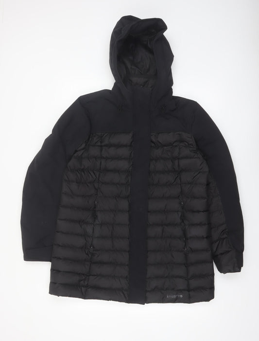 Lands' End Women's Black Petite M Hooded Puffer Jacket