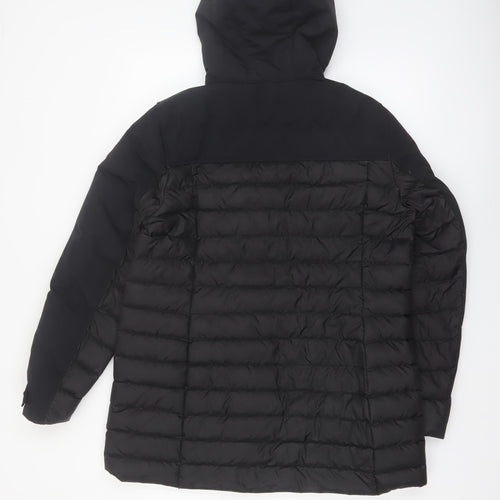 Lands' End Women's Black Petite M Hooded Puffer Jacket