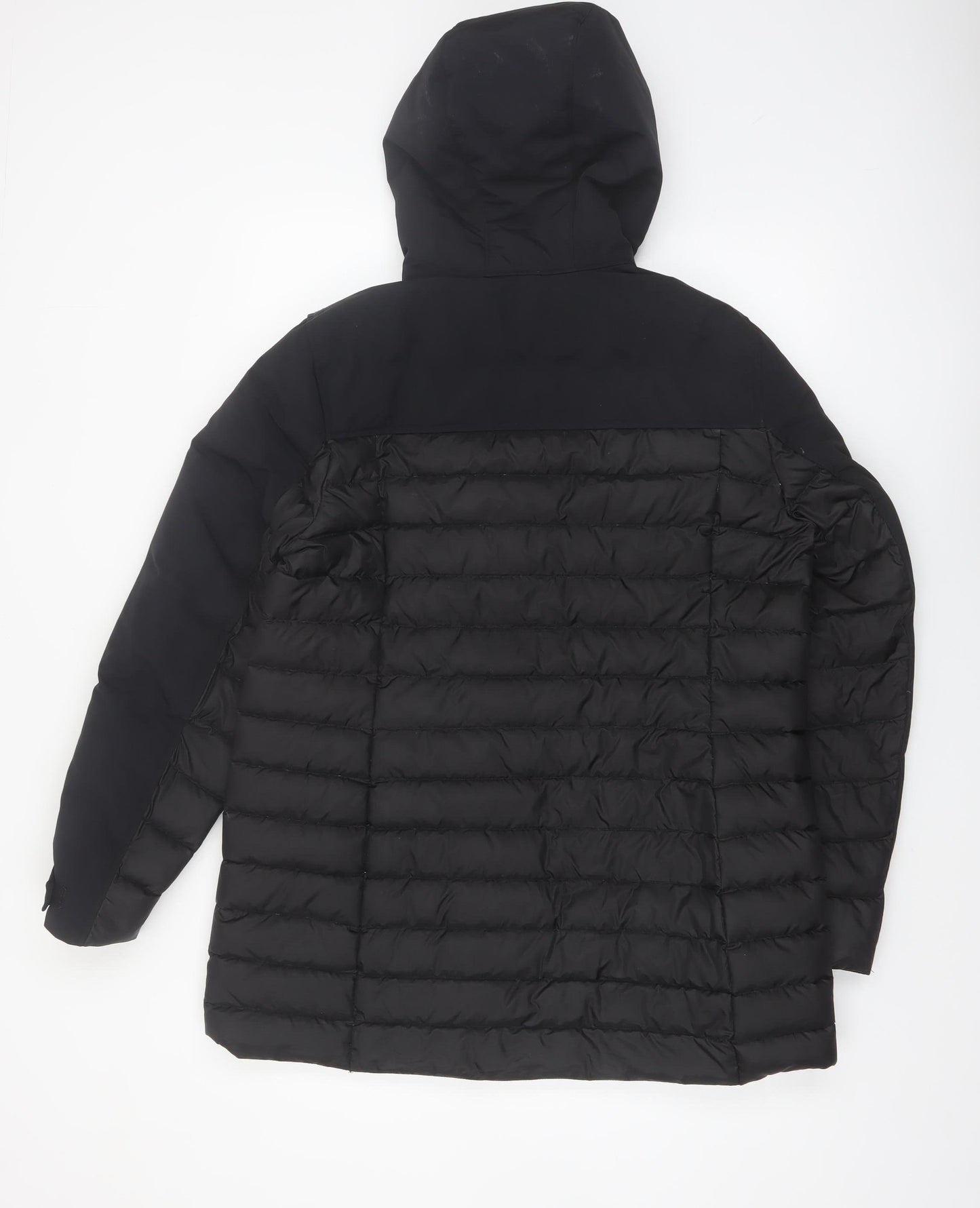 Lands' End Women's Black Petite M Hooded Puffer Jacket
