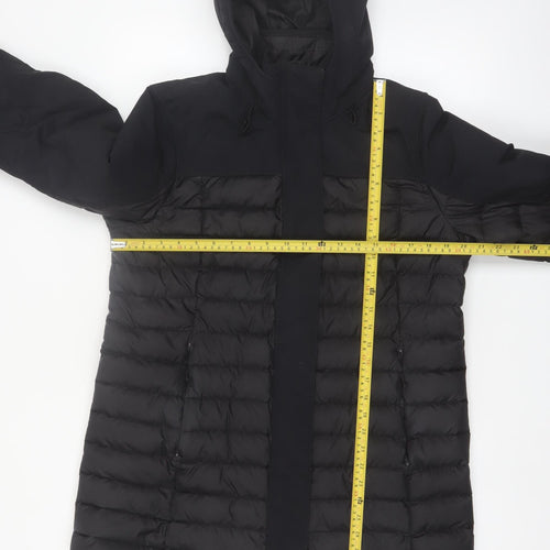 Lands' End Women's Black Petite M Hooded Puffer Jacket